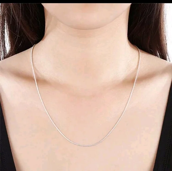 1MM NEW 925 STERLING SKINNY SILVER ROUND SNAKE CHAIN NECKLACE 18" - Picture 7 of 13